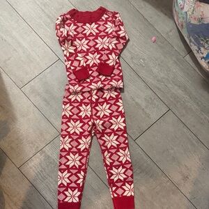 Hanna Andersson Red and White Snowflake Pajama Set